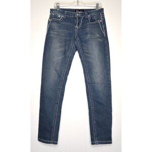 Eighty Eight Perfect Jeans Skinny Low Rise Y2K Blue Stretch Denim Women's Size 9